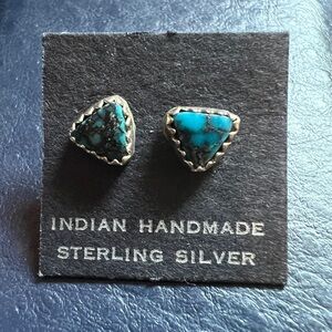 Turquoise sterling silver stud earrings